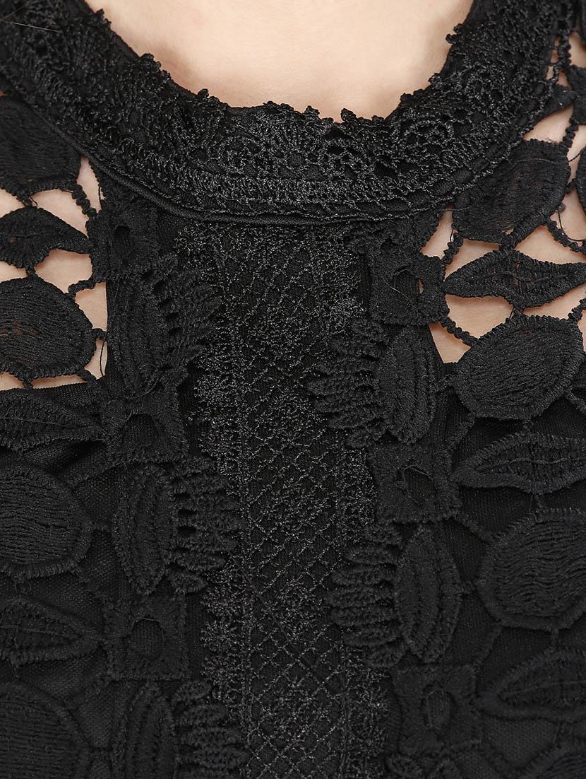 laced detail gathered maxi dress - 10724390 - Zoom Image - 4