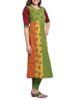 green aline kurta - 1073555 - Standard Image - 2