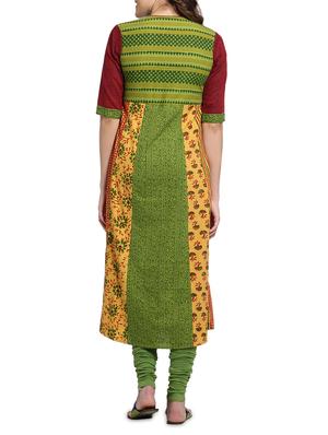 green aline kurta - 1073555 - Standard Image - 3