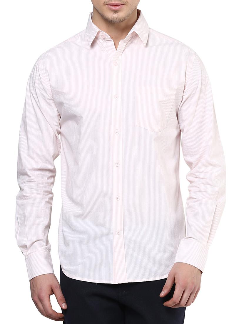 pink, white cotton casual shirt