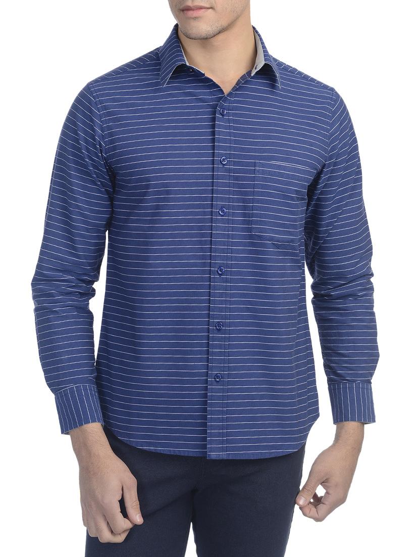 blue cotton casual shirt - 10736516 - Zoom Image - 1