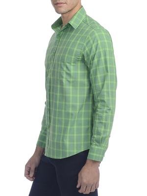 green cotton casual shirt - 10736519 - Standard Image - 2