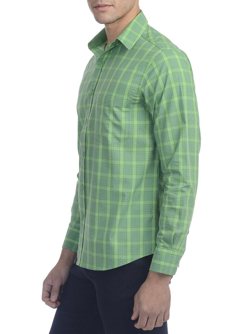 green cotton casual shirt - 10736519 - Zoom Image - 2