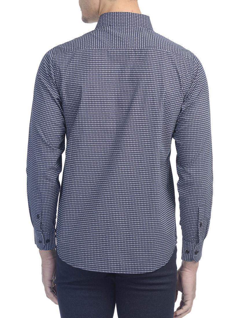 blue cotton casual shirt - 10736521 - Zoom Image - 3