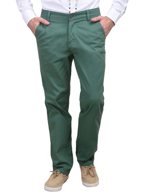 green cotton casual trousers - 10736847 - Standard Image - 1