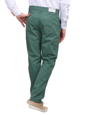 green cotton casual trousers - 10736847 - Standard Image - 3