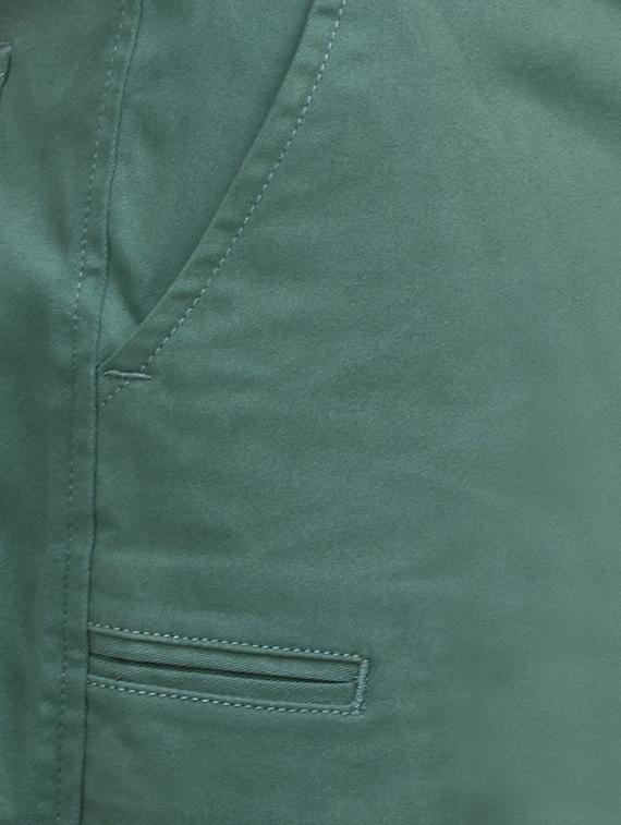 green cotton casual trousers - 10736847 - Zoom Image - 4