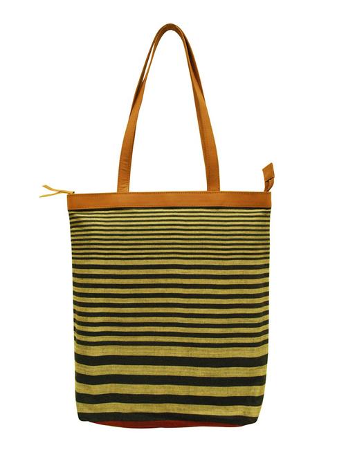 black, green cotton tote - 10738236 - Standard Image - 1