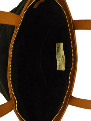 black, green cotton tote - 10738236 - Standard Image - 3
