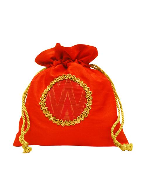 orange silk potli - 10738240 - Standard Image - 1