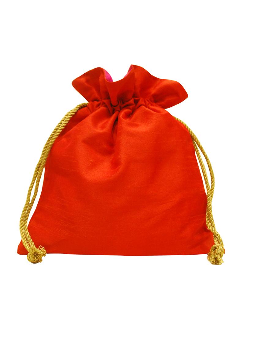 orange silk potli - 10738240 - Zoom Image - 2