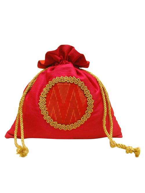 red silk potli - 10738244 - Standard Image - 1