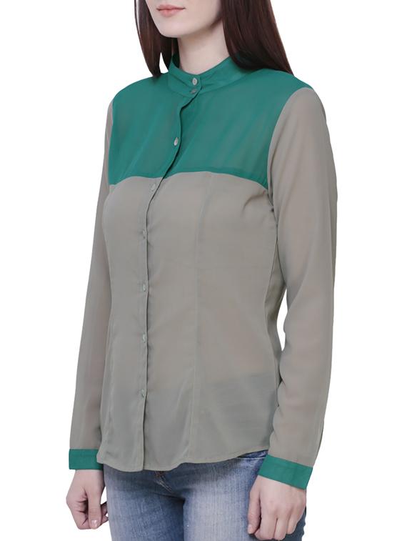 grey polyester regular shirt - 10740866 - Zoom Image - 2