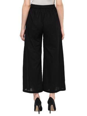 black cotton palazzos - 10742491 - Standard Image - 3