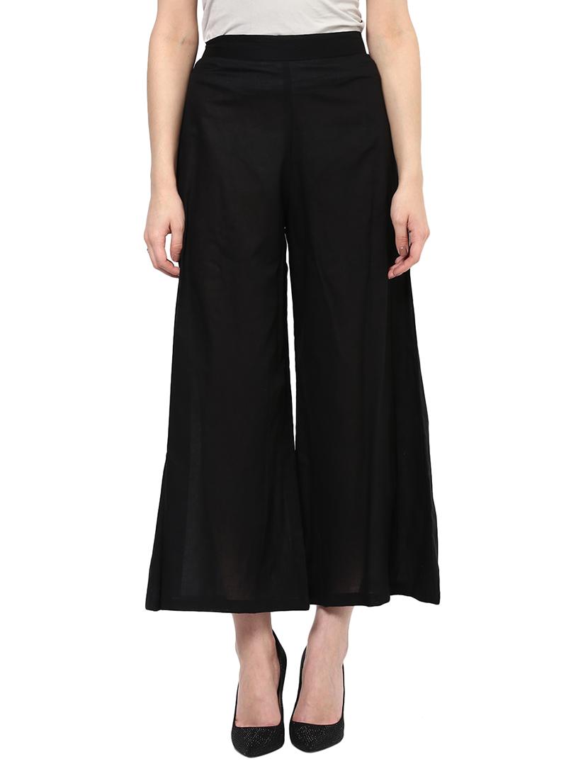 black cotton palazzos - 10742491 - Zoom Image - 1
