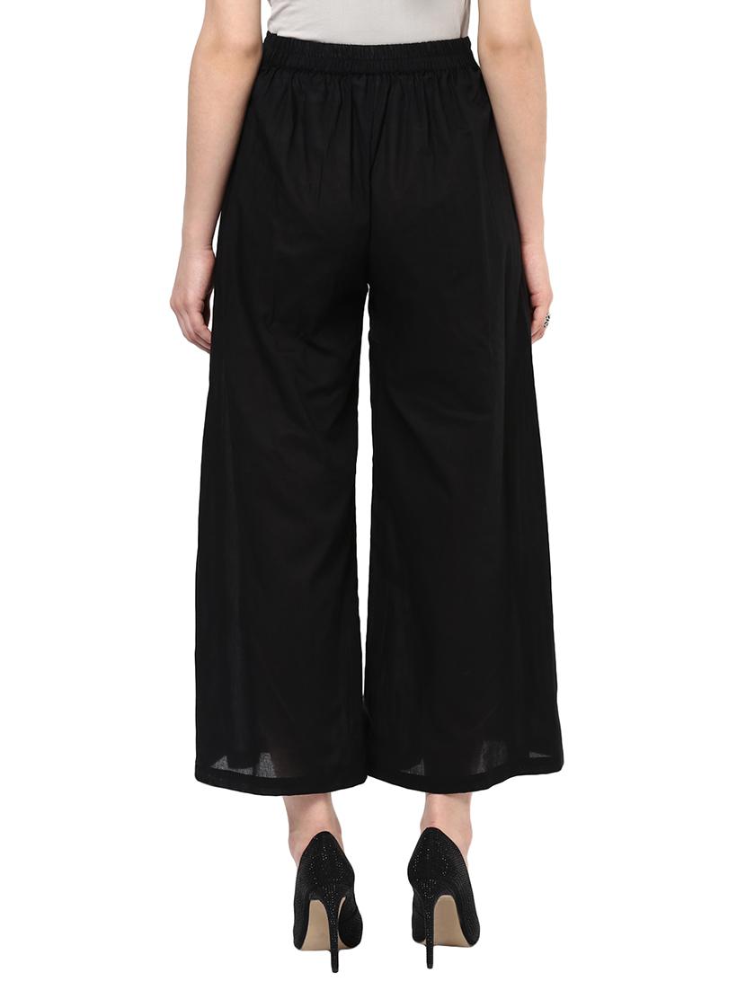black cotton palazzos - 10742491 - Zoom Image - 3