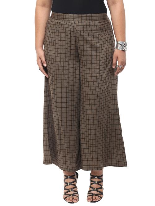 brown rayon palazzos - 10742727 - Very Small Image - 1