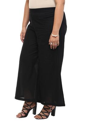 black cotton palazzos - 10742729 - Standard Image - 2