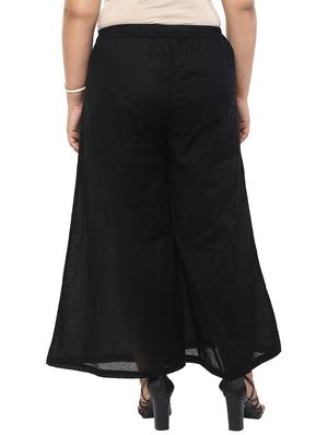black cotton palazzos - 10742729 - Standard Image - 3