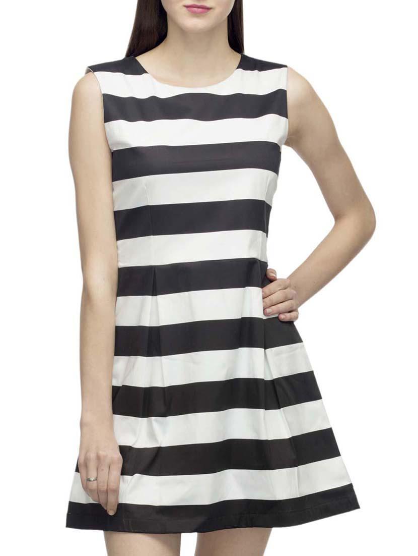 black cotton a-line dress - 10743723 - Zoom Image - 1