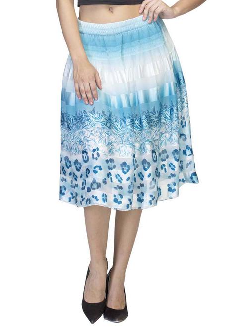 sky blue georgette skirts & shorts - 10743756 -  Standard Image - 0