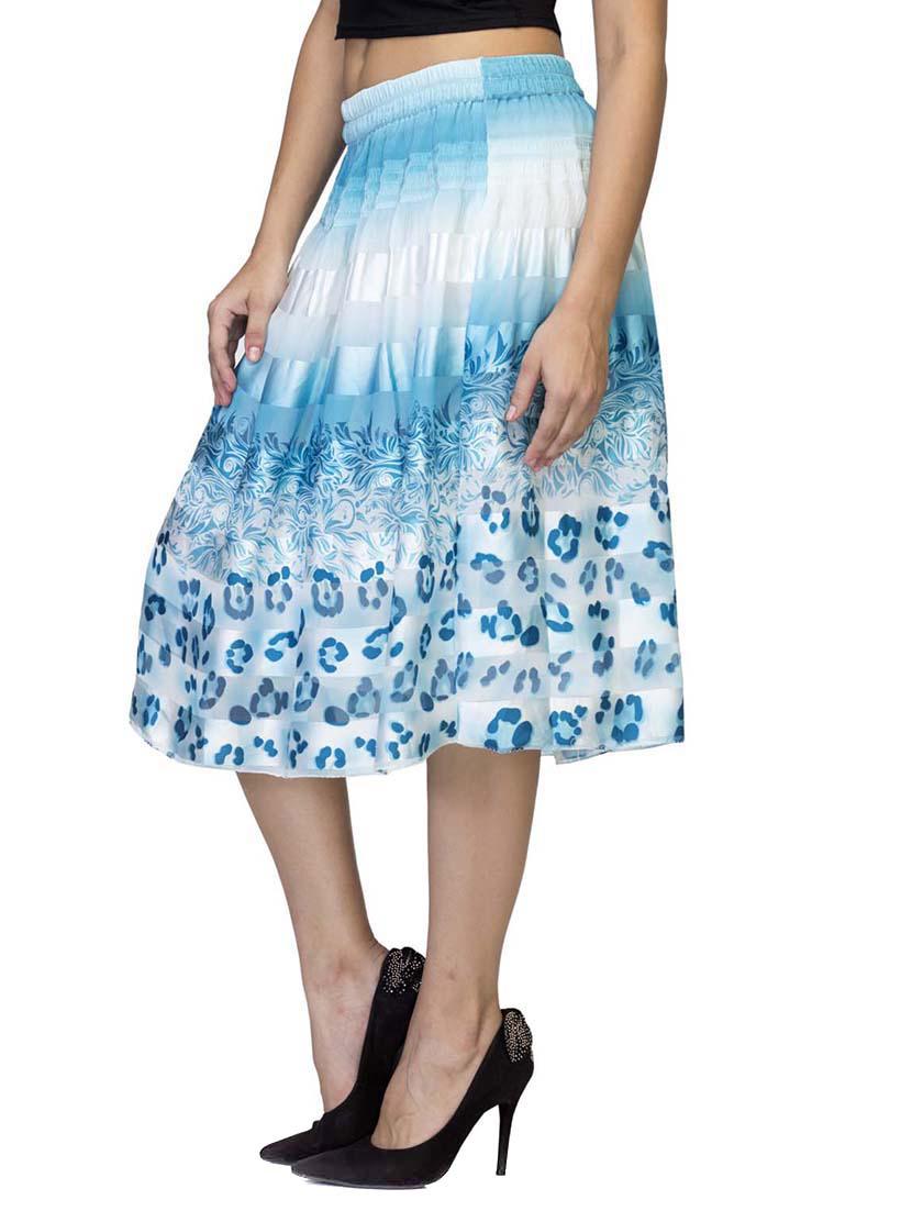 sky blue georgette skirts & shorts - 10743756 - Zoom Image - 2