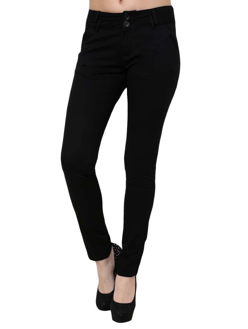 black cotton lycra chinos - 10743784 - Zoom Image - 1