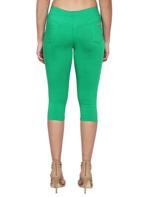 green naylon cotton lycra capris - 1074452 - Standard Image - 3