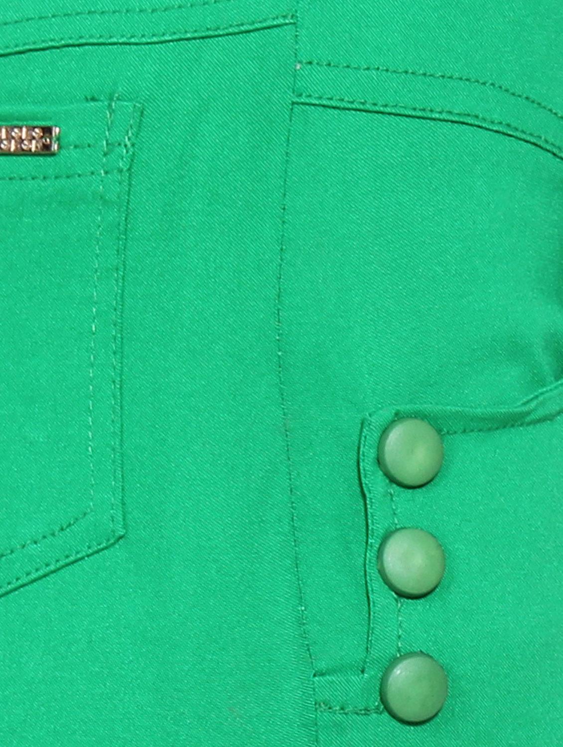 green naylon cotton lycra capris - 1074452 - Zoom Image - 4