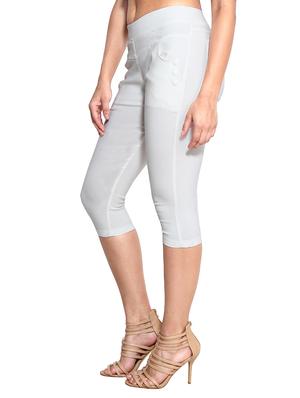white naylon cotton lycra capris - 1074458 - Standard Image - 2
