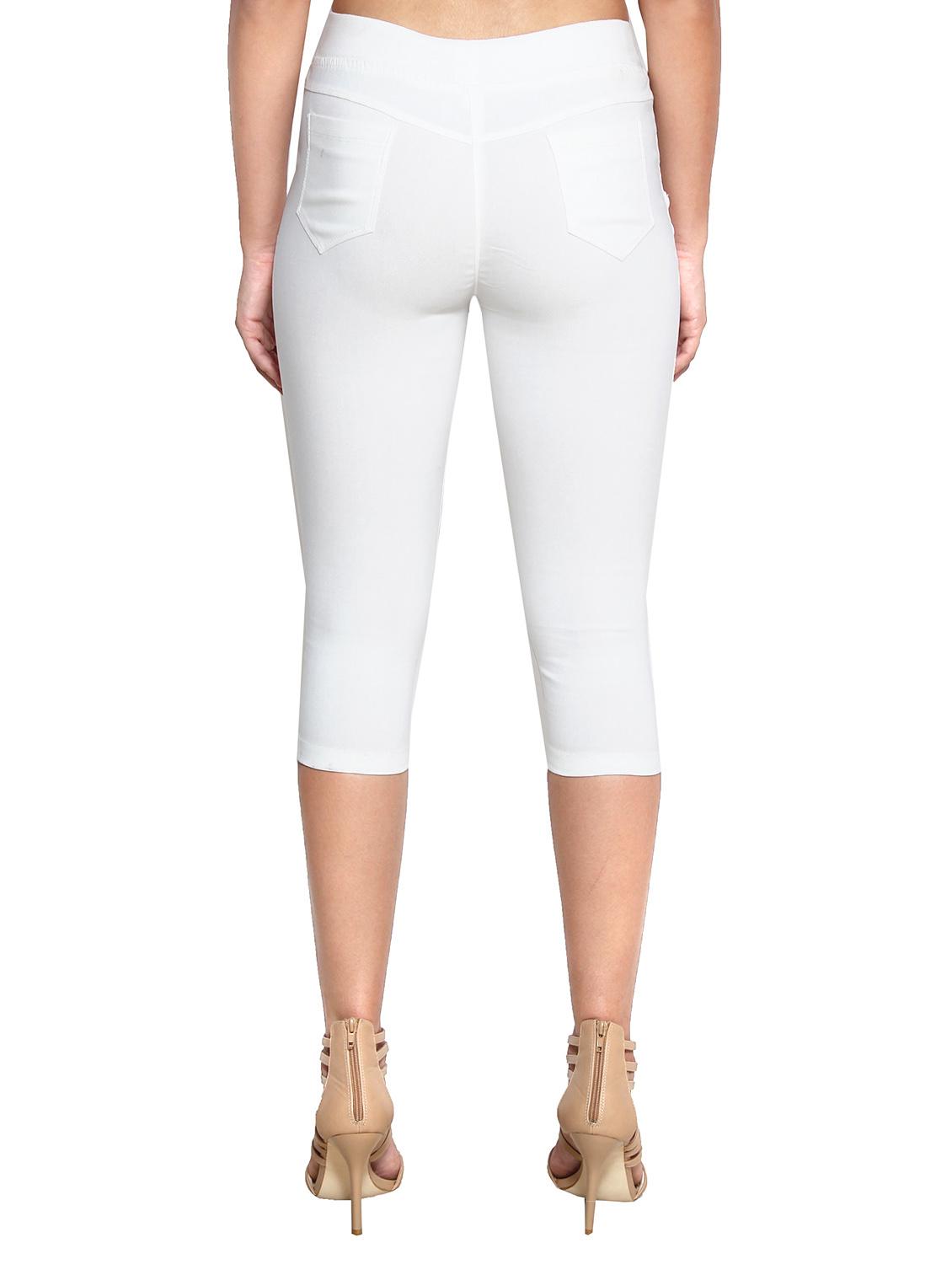 white naylon cotton lycra capris - 1074458 - Zoom Image - 3