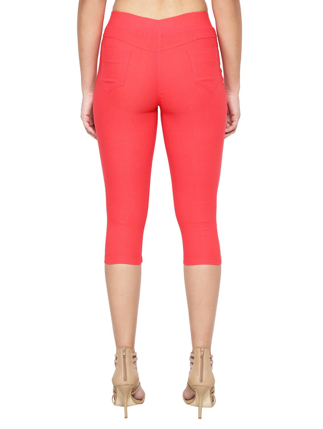 orange naylon cotton lycra capris - 1074459 - Zoom Image - 3