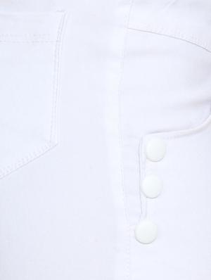 off white naylon cotton lycra capris - 1074460 - Standard Image - 4
