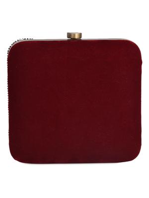 beaded buddha embellished velvet clutch bag - 1075708 - Standard Image - 2