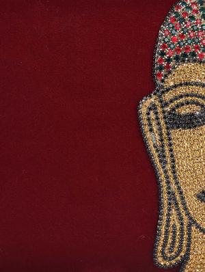 beaded buddha embellished velvet clutch bag - 1075708 - Standard Image - 4