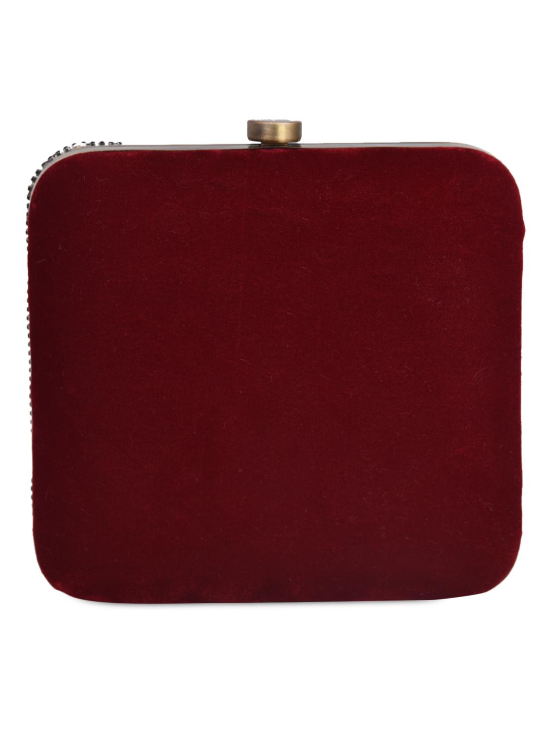 beaded buddha embellished velvet clutch bag - 1075708 - Zoom Image - 2