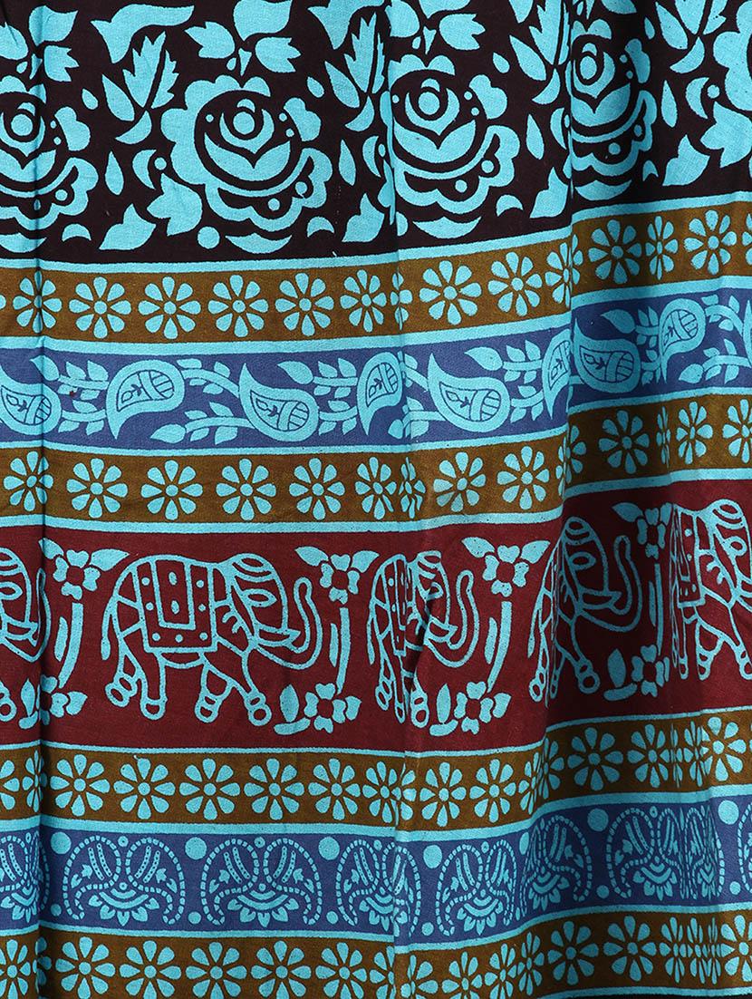jaipuri printed cotton long wrap skirt - 1076170 - Zoom Image - 3