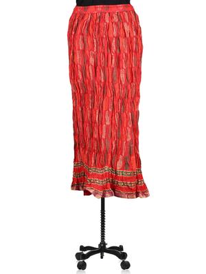 red block printed long skirt - 1076176 - Standard Image - 2