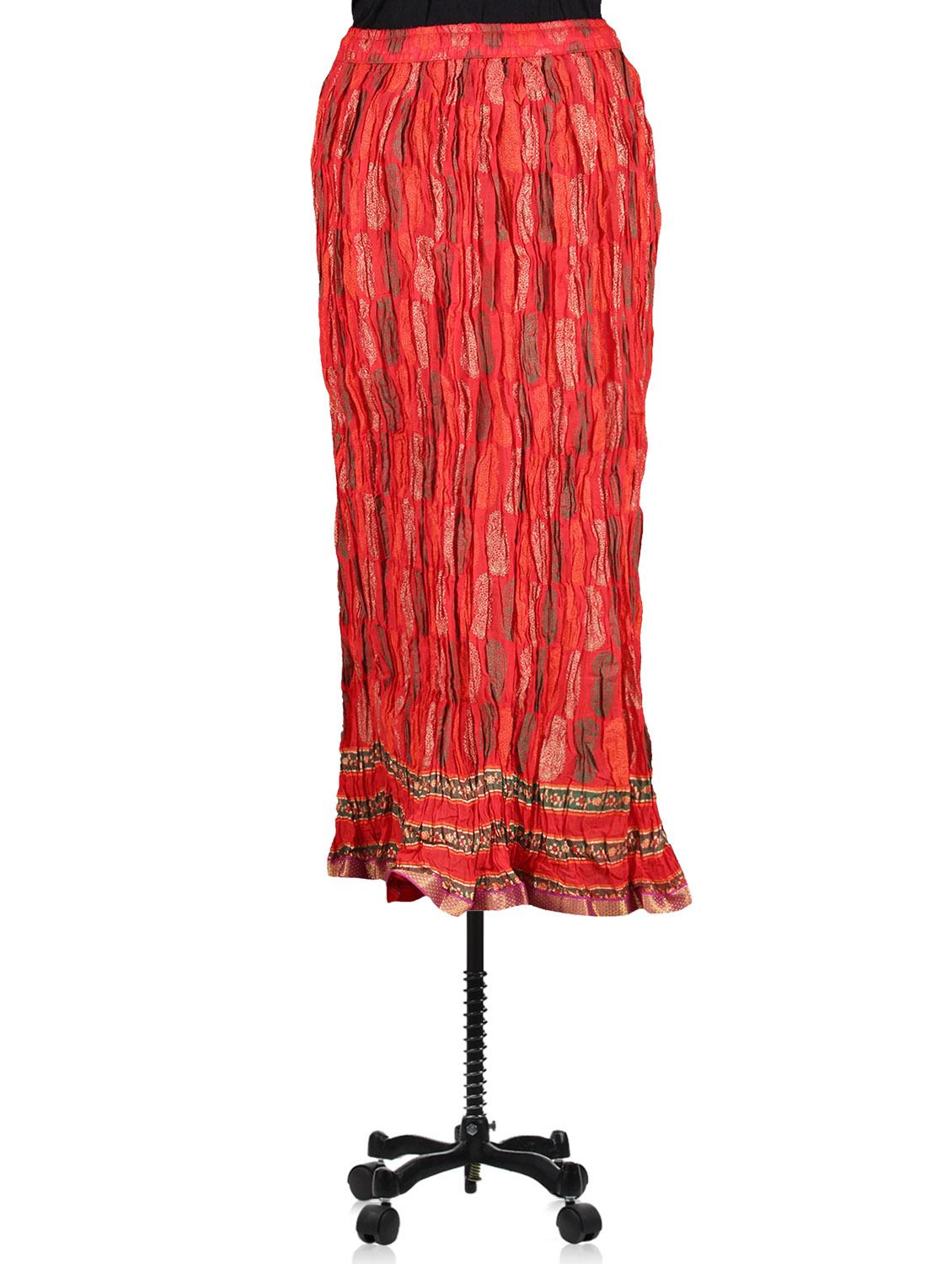 red block printed long skirt - 1076176 - Zoom Image - 2