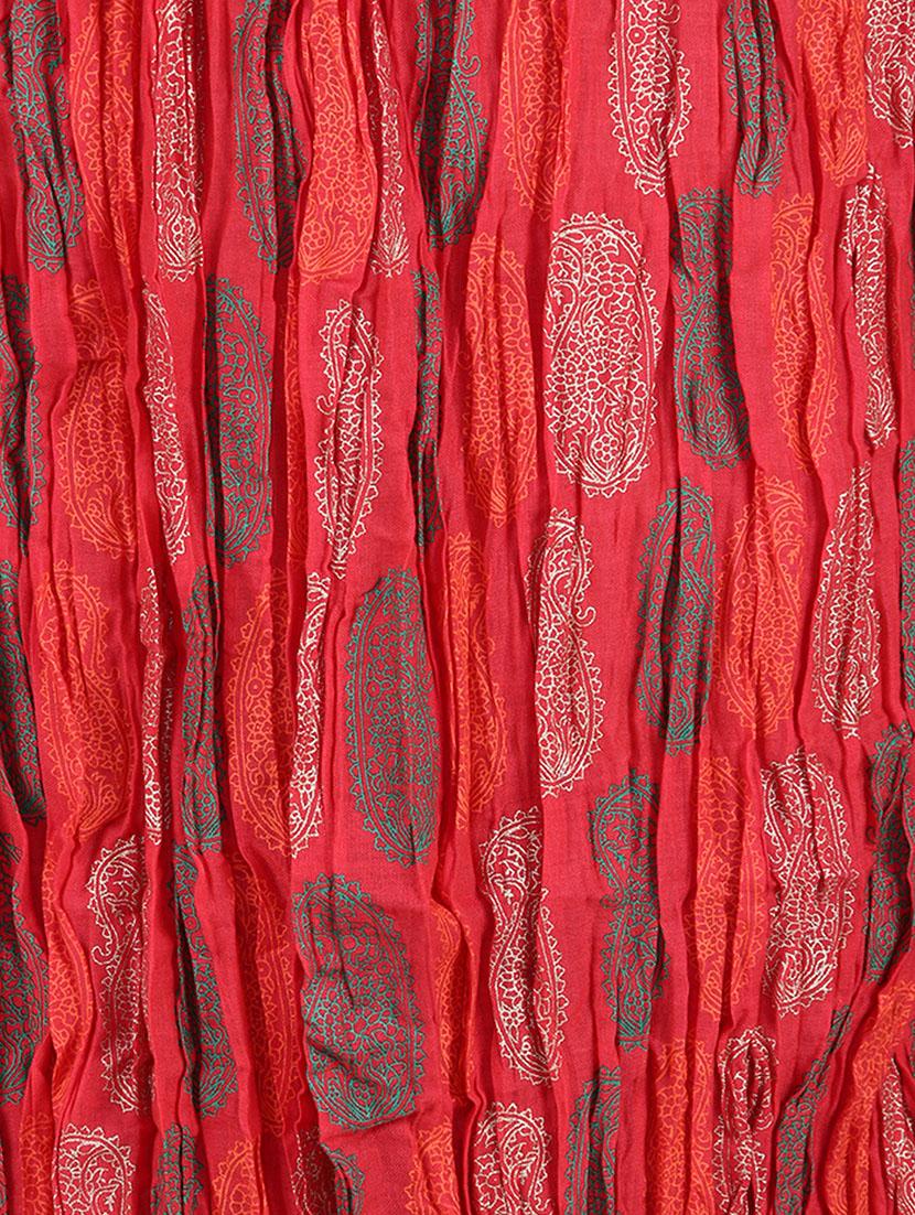 red block printed long skirt - 1076176 - Zoom Image - 3