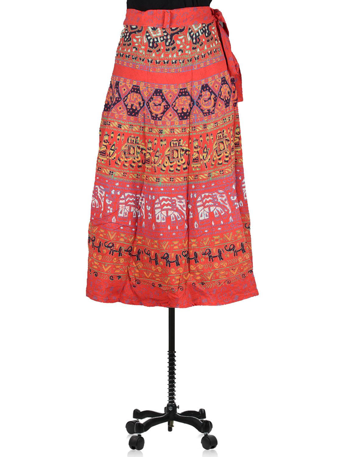 jaipuri printed long wrap skirt - 1076181 - Zoom Image - 2
