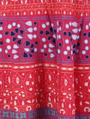 red printed long wrap skirt - 1076187 - Standard Image - 3