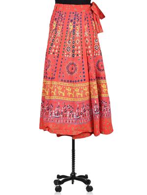 printed flared wrap skirt - 1076194 - Standard Image - 2