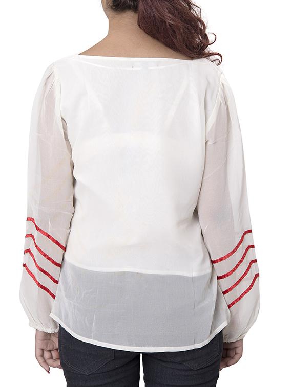 white polyester top - 10762271 - Zoom Image - 3