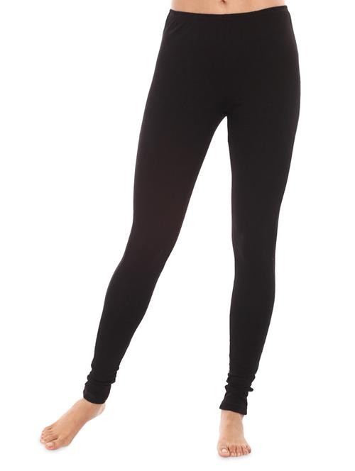 solid black cotton lycra leggings - 1077943 - Standard Image - 1