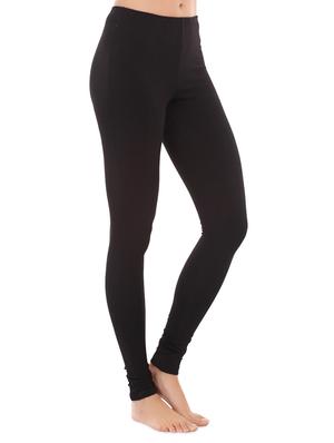 solid black cotton lycra leggings - 1077943 - Standard Image - 3