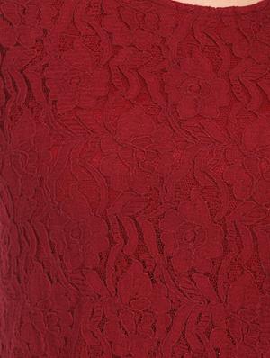 maroon back zip lace dress - 1077952 - Standard Image - 4