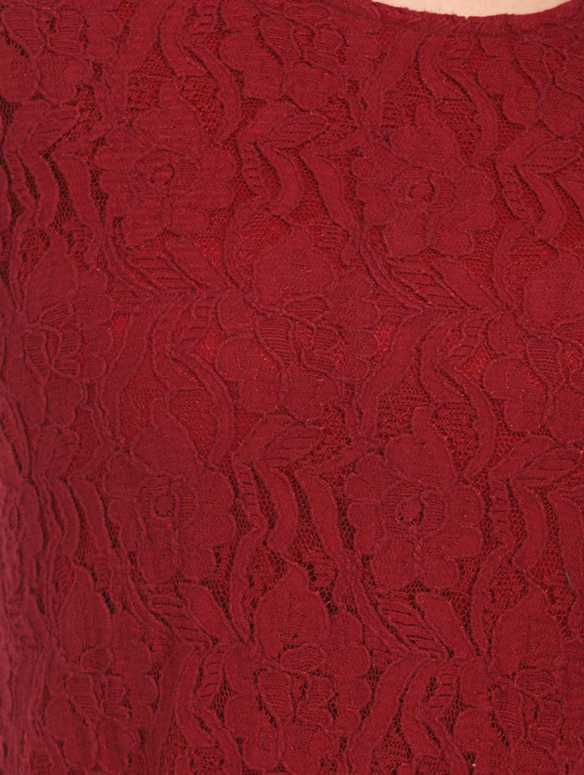 maroon back zip lace dress - 1077952 - Zoom Image - 4