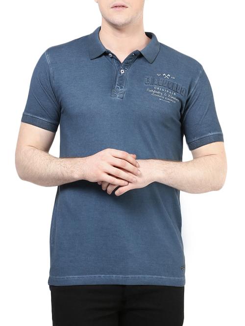 solid navy blue cotton t-shirt - 10795199 - Standard Image - 1