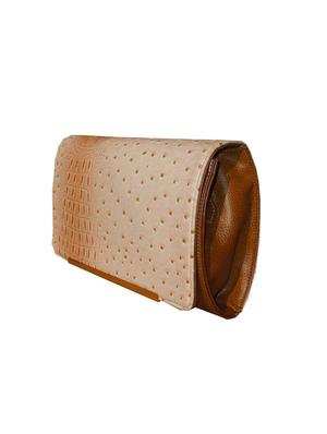 white tan synthetic clutch - 10797489 - Standard Image - 4